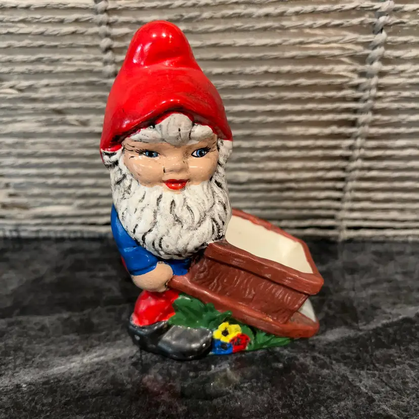 Look At His Cute Little Face. Gahhh. Little Gnome Planter. Perfect Pop Of Red For Your Home.