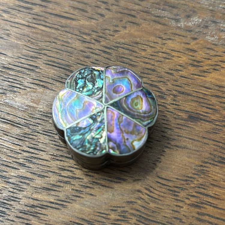 Vintage 1940s Mother Of Pearl/Abalone Pill Box