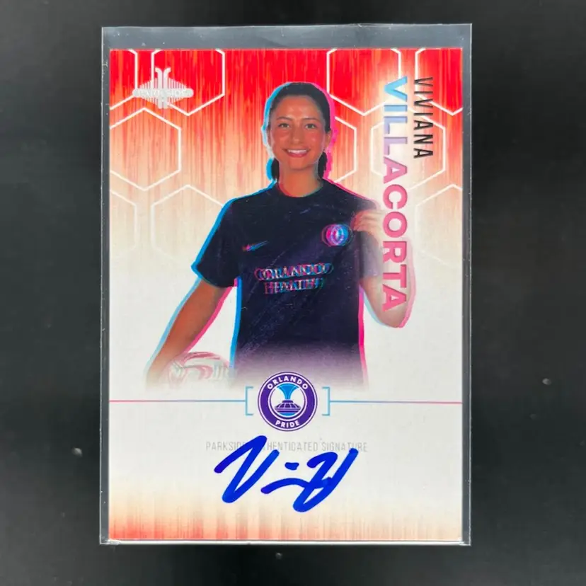 Viviana Villacorta 2023 Parkside NWSL Vol 2 Red Hex Signature Series Autograph 75/99 Soccer Card