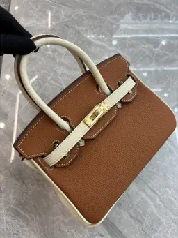 Leather Structured Top-Handle HandBag