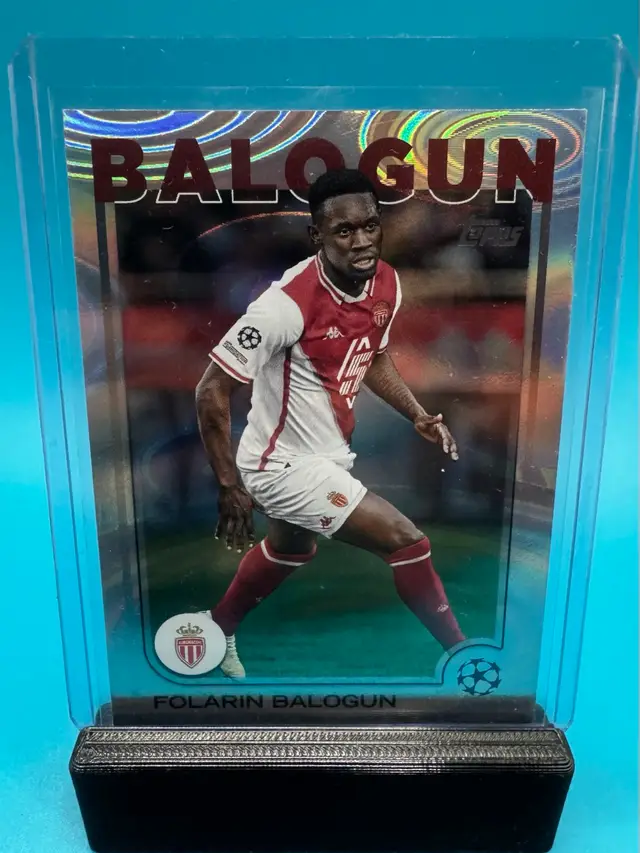 Folarin Balogun Topps UEFA CC Rain Drops Parallel Monaco