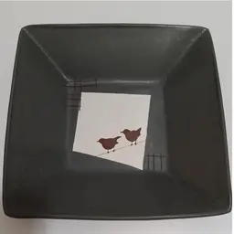 Vintage Stoneware Dish With Birds On A Wire