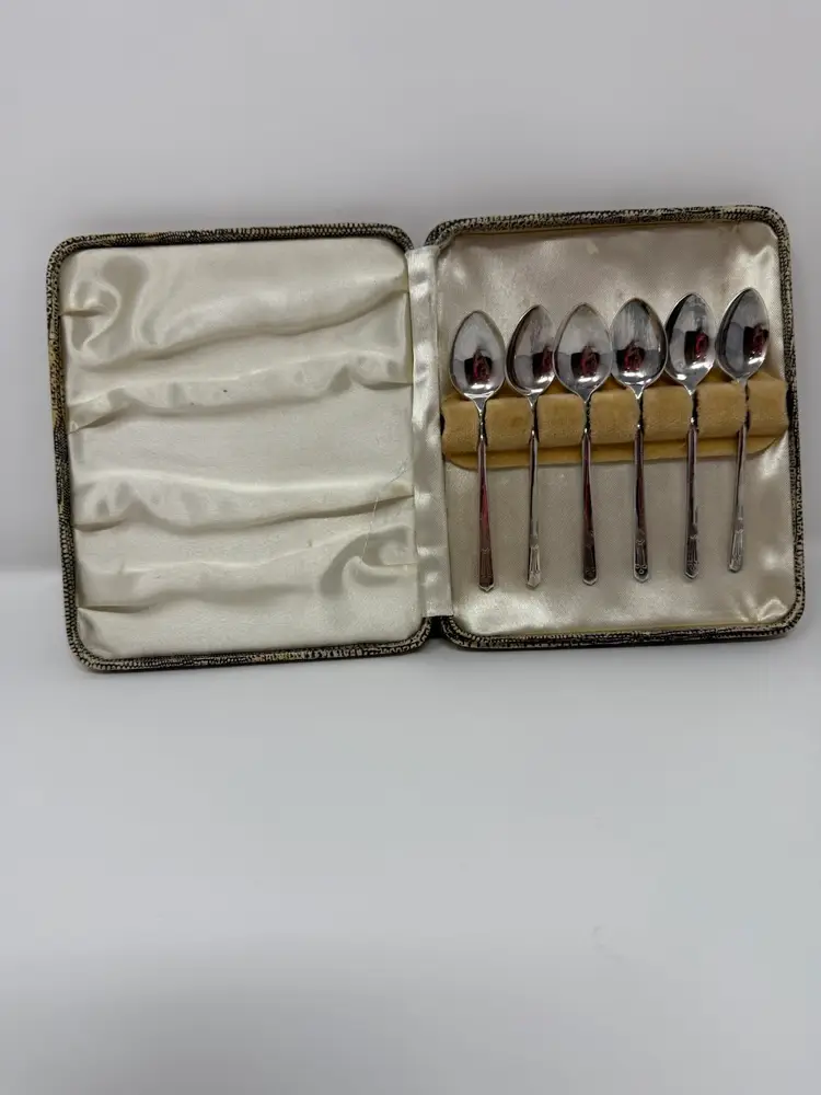 Vintage Set of 6 Silver Plated Demitasse Spoons