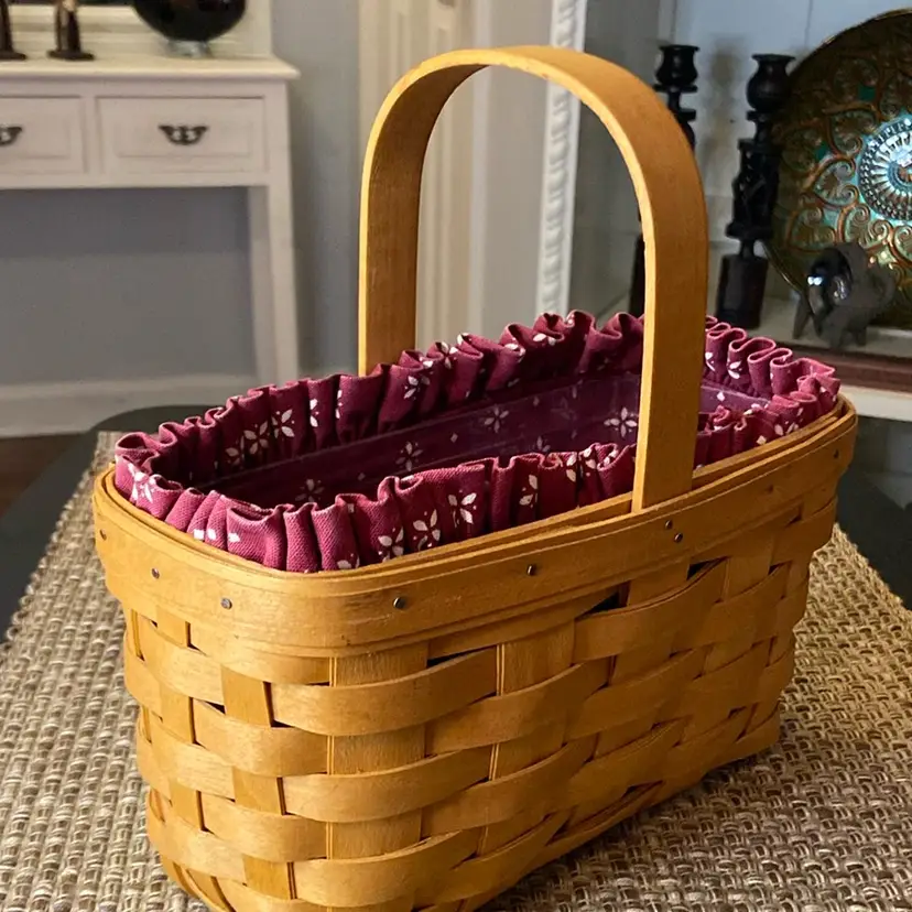 Longaberger Signed 1999 Horizon Of Hope Basket Combo Liner, 9x9x5