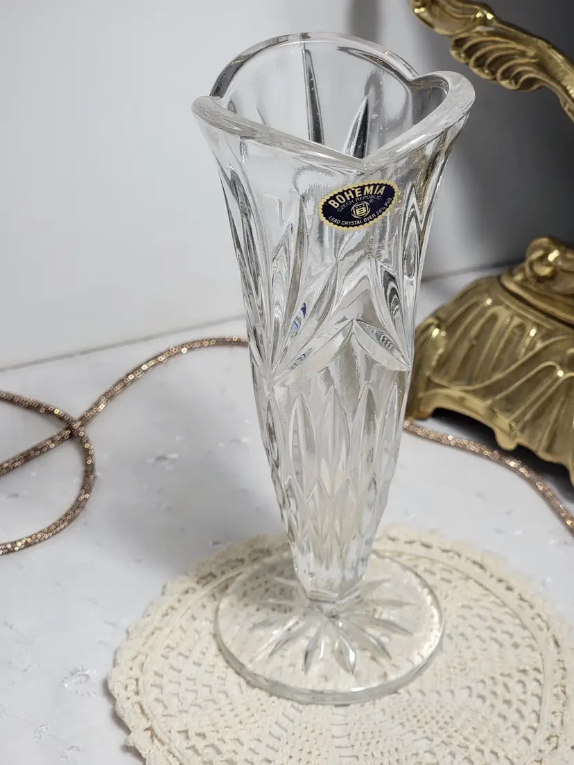 Vintage Bohemia Czech Republic crystal vase