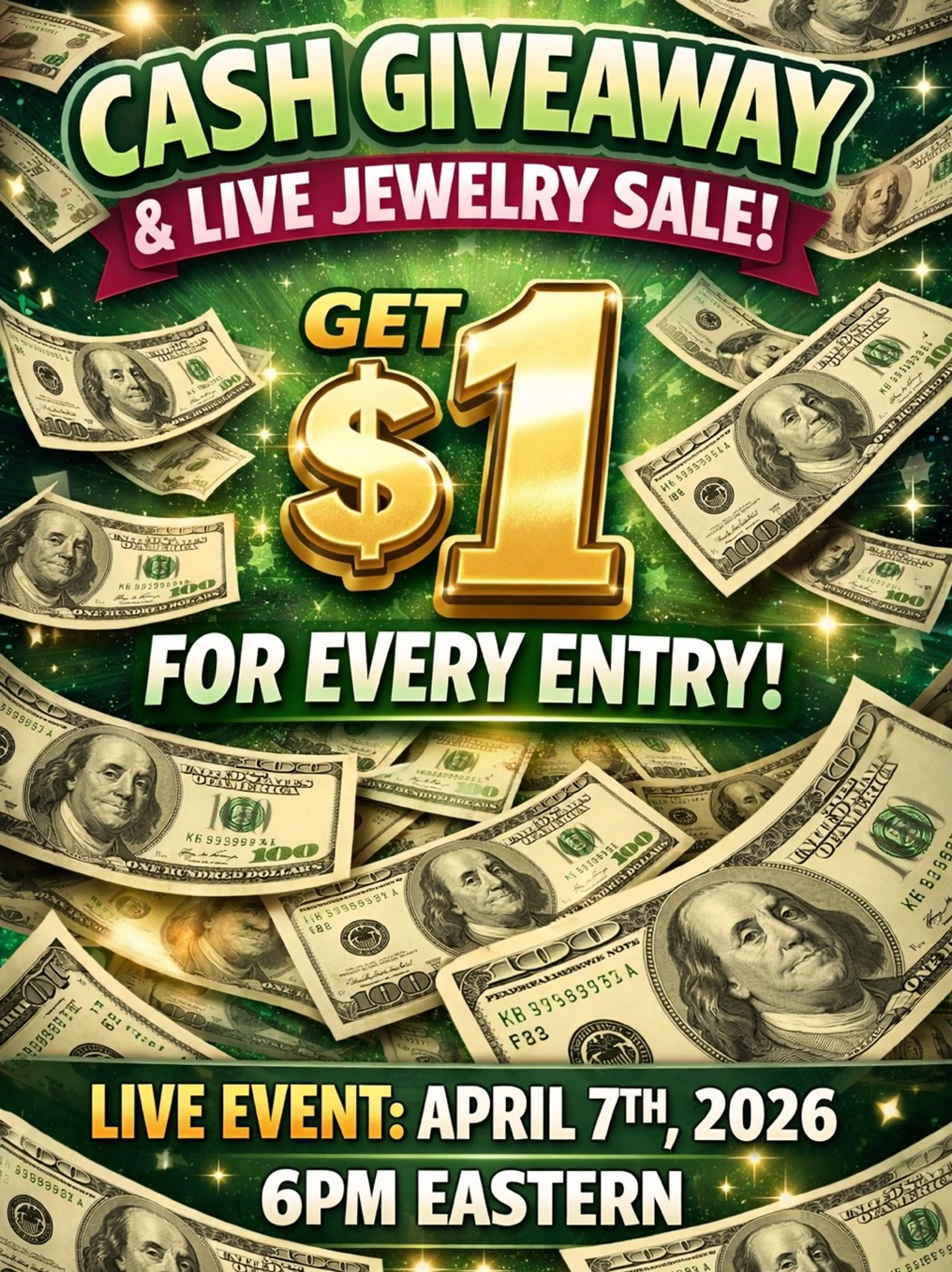 Cash Giveaway, And Jewelry Sale