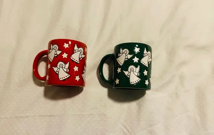 Vintage Waechtersbach Angel Mugs Seasonal Decor Retro Mid Century Modern Cottage Country Christmas