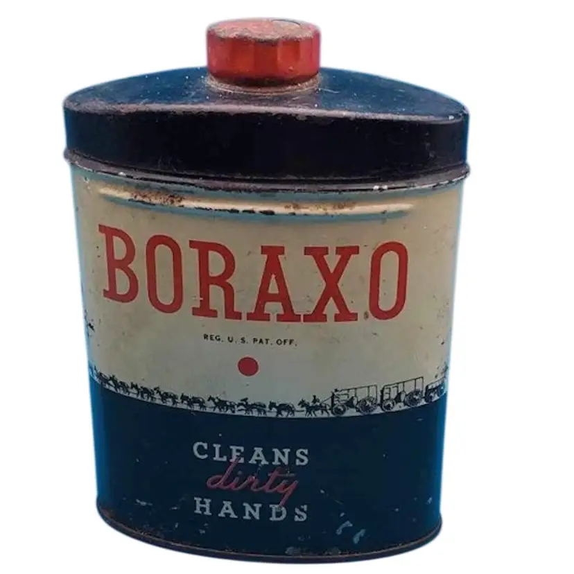 Vintage Boraxo Powdered Dry Hand Soap Tin With Some Powder