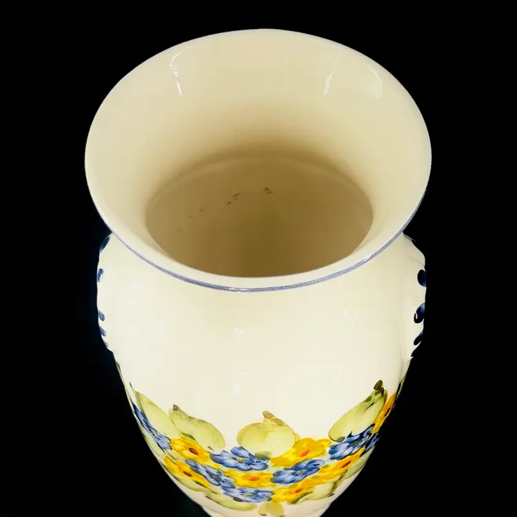 Pottery Vase
Hand Painted Blue & Yellow Flowers