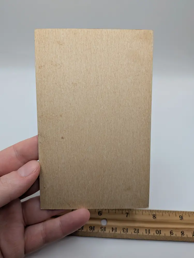 E79. Antique funny Ephemera card "the bank may be busted, but I wish I owned the buildin" lady & man