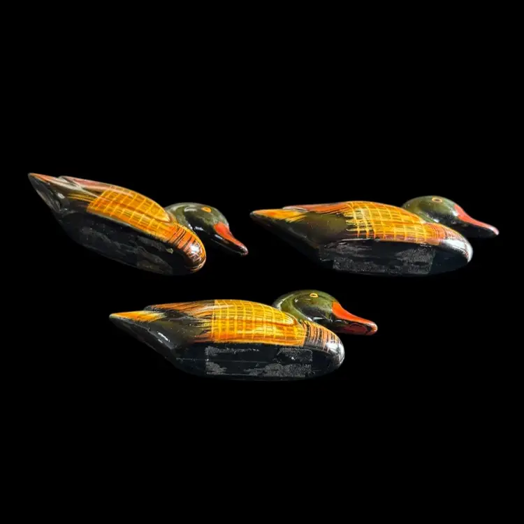 Wood Lacquer Duck Trio