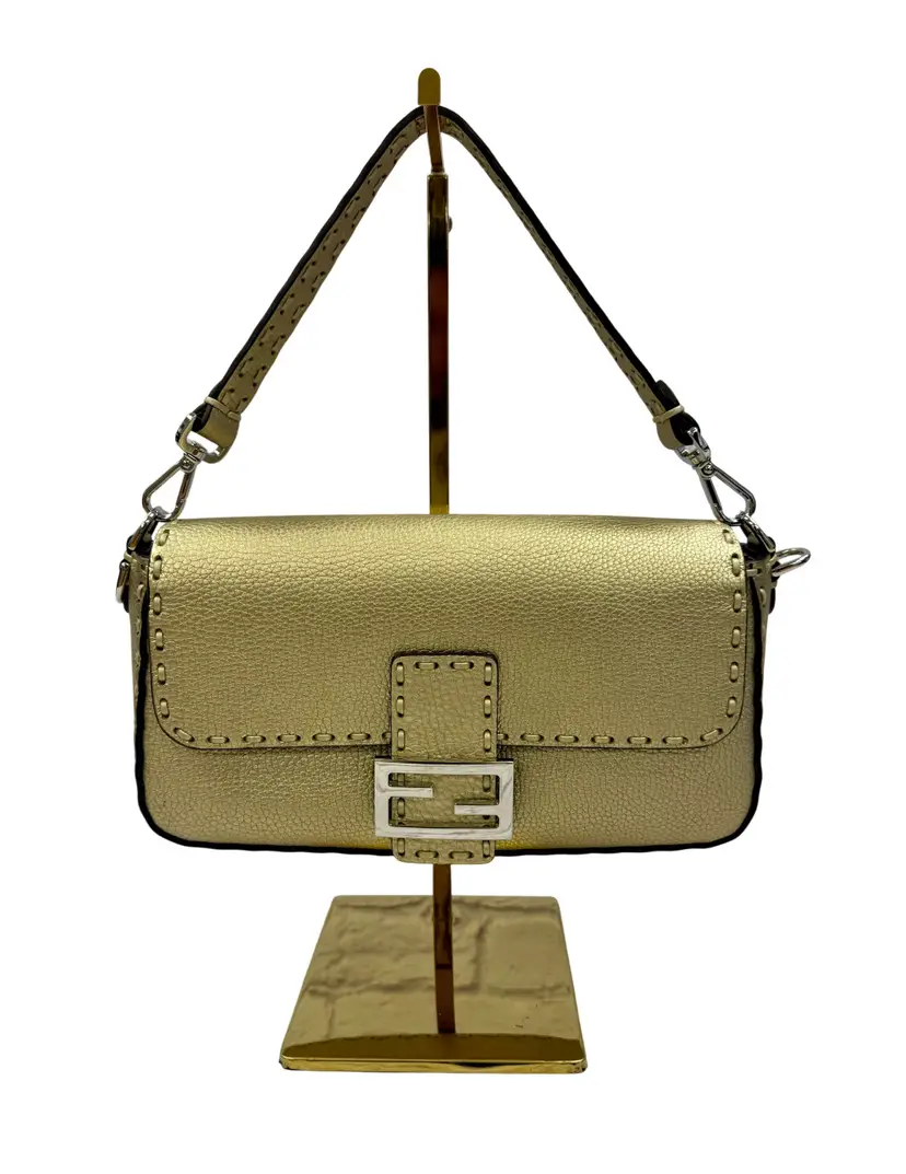 Fendi Metallic Gold Baguette