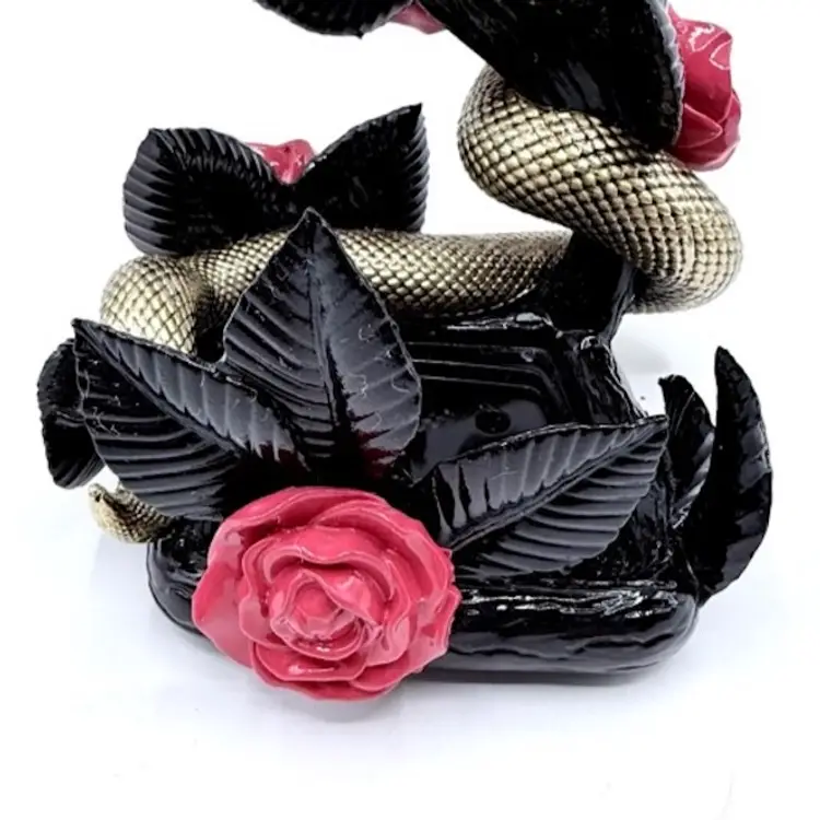 Bath & Body Works Halloween Snake & Roses Soap Holder Floral Gold Black *READ