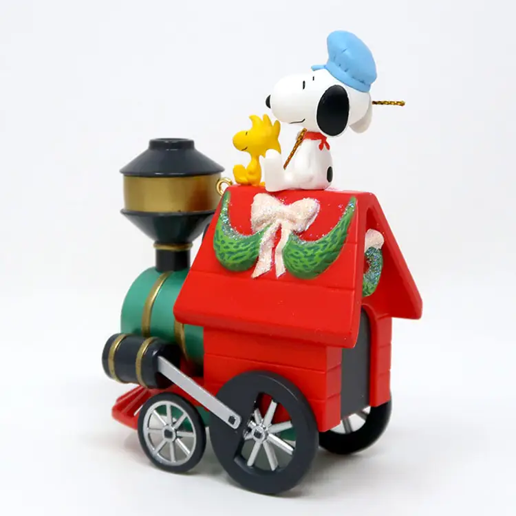 Snoopy & Woodstock on train engine Peanuts Hallmark Christmas Ornament