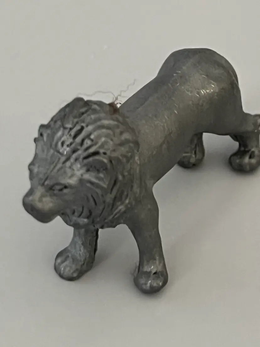 Pewter Lion Figurine Miniature Zoo Collection 1999