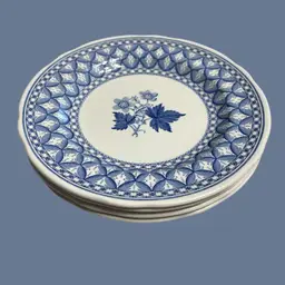 #01 021 Set Of 4 Spode Geranium Blue Room Collection 7.5" Plates 1995
