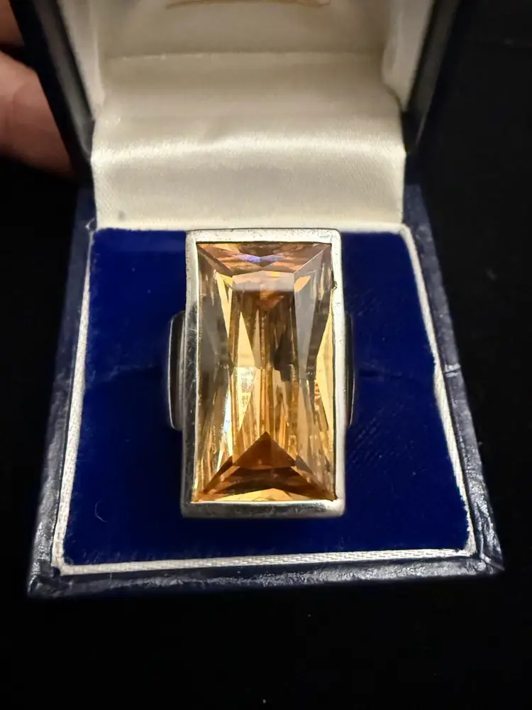 Sterling Silver And Citrine Ring