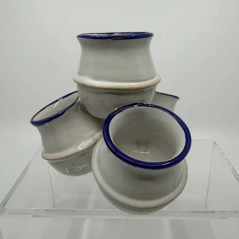 Italian Stacked Cluster Cache Planter Pots Blue & White Pottery