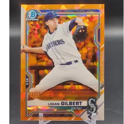 2021 Bowman Sapphire Logan Gilbert /75