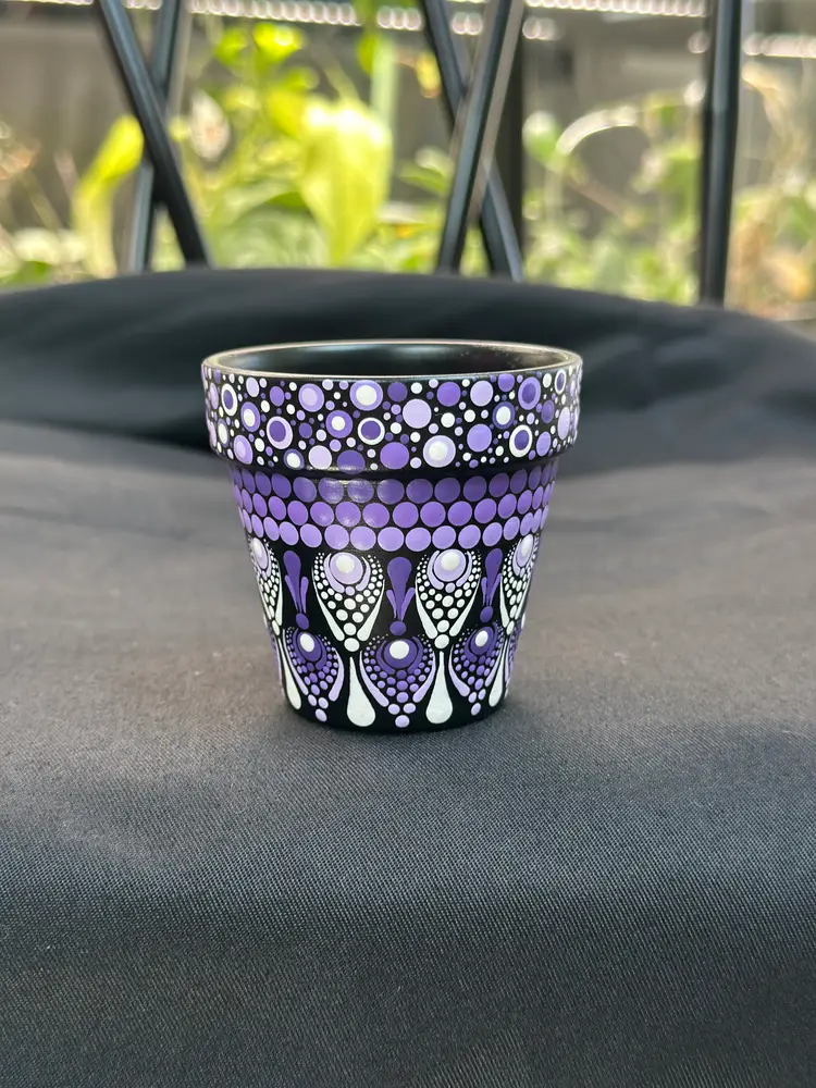 Custom mandala pot choose size and color palette!