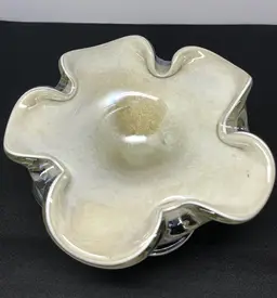 Hand-Blown Iridescent Art Glass Jewelry Dish / Ashtray