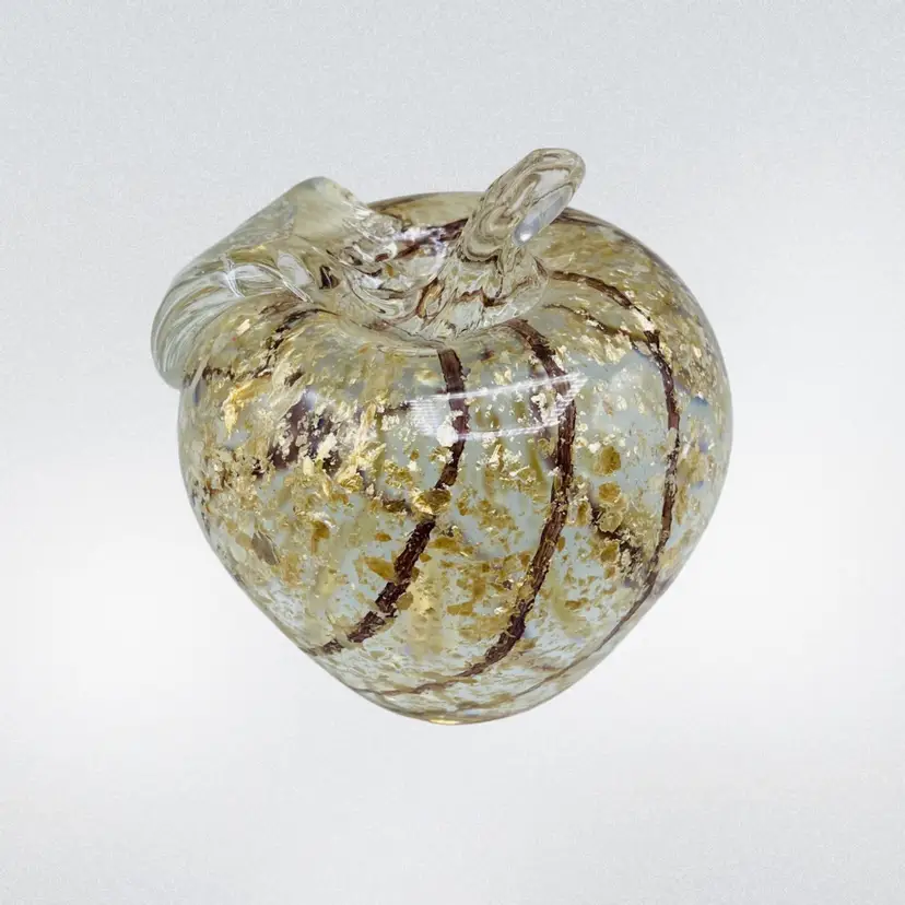 VTG Apple Paperweight Swirls and Gold Color Flecks Classic