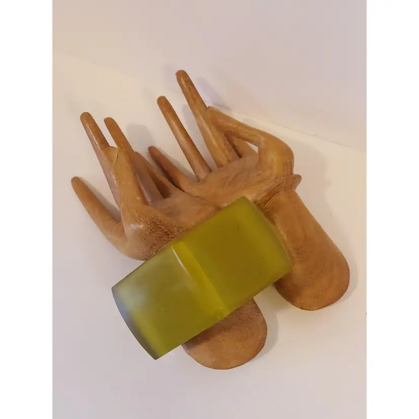 Thick Green Hexagonal Bangle Bracelet