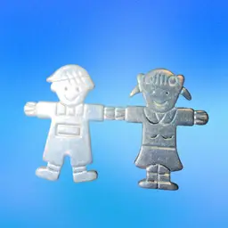 Signed Jack And Jill Pin Or Pendant Boy-Girl