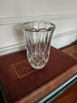 Vintage Heavy Clear 24% Lead Crystal Vase 6.25" - USA