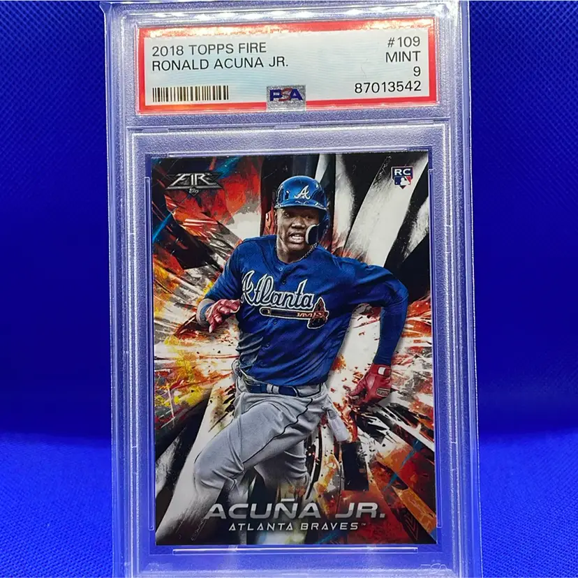 2018 Topps Fire Ronald Acuña JR RC PSA 9