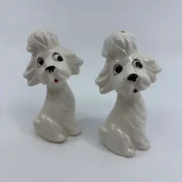 Vtg Big Eyed Poodle Shaker Set 4”