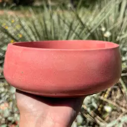 7” Dark Pink & Gold Specks Bowl Concrete Planter