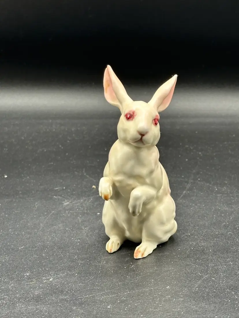 Vintage Lefton White Bunny Rabbit Ceramic Japan H880 Easter Spring 4"