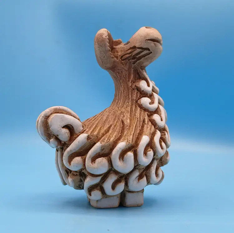 Vintage Artesania Rinconada Baby Llama #68, Hand-Carved Signed, Retired