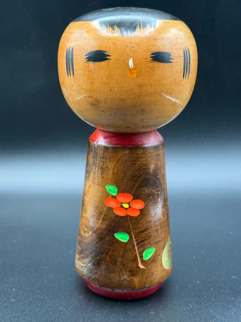 VINTAGE Kokeshi Wood Doll 7” GLOWS