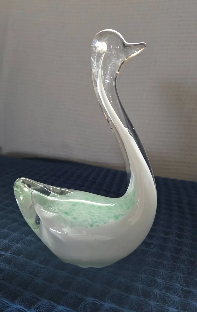 Hand Blown Glass Swan Figurine