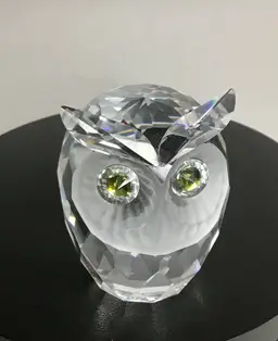 Swaworski  Crystal Horned Owl With Sparkling Eyes