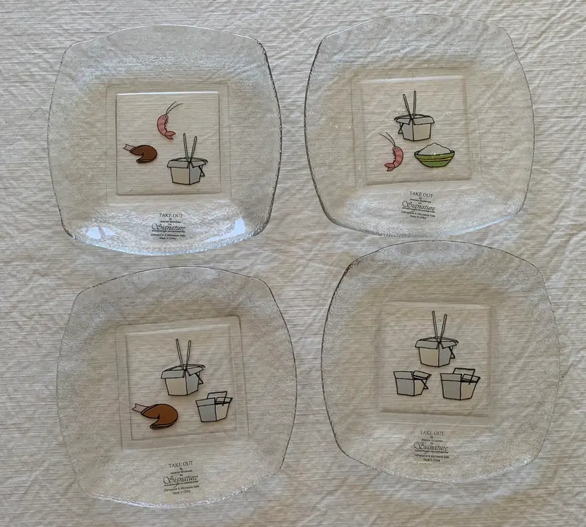 4 -Fun Glass "take out"
Plates 7.5"
by Jessica Glickman for Signature Housewares, Inc. 