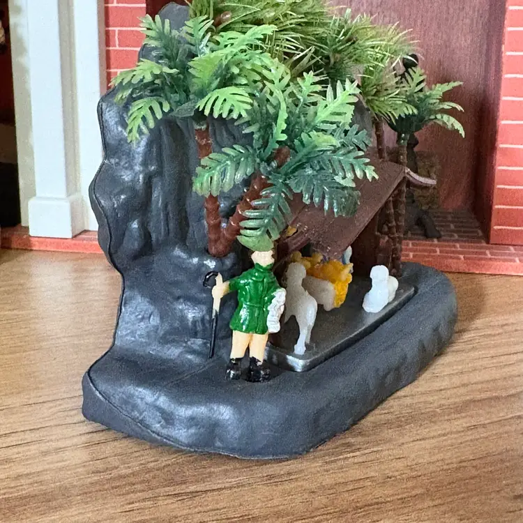 Vintage Christmas Plastic Blowmold Nativity Creche Scene