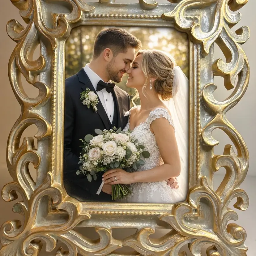 Vintage Cynthia Rowley Ornate Silver-Tone Photo Frame 5X 7Photo Tabletop Baroque