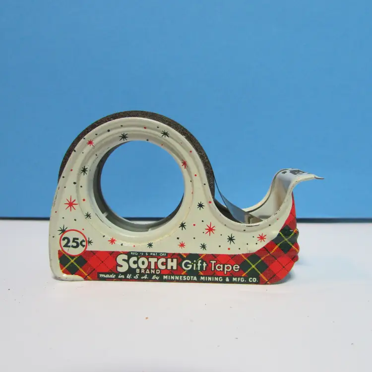 vintage Scotch gift tape plaid starburst design gold tape