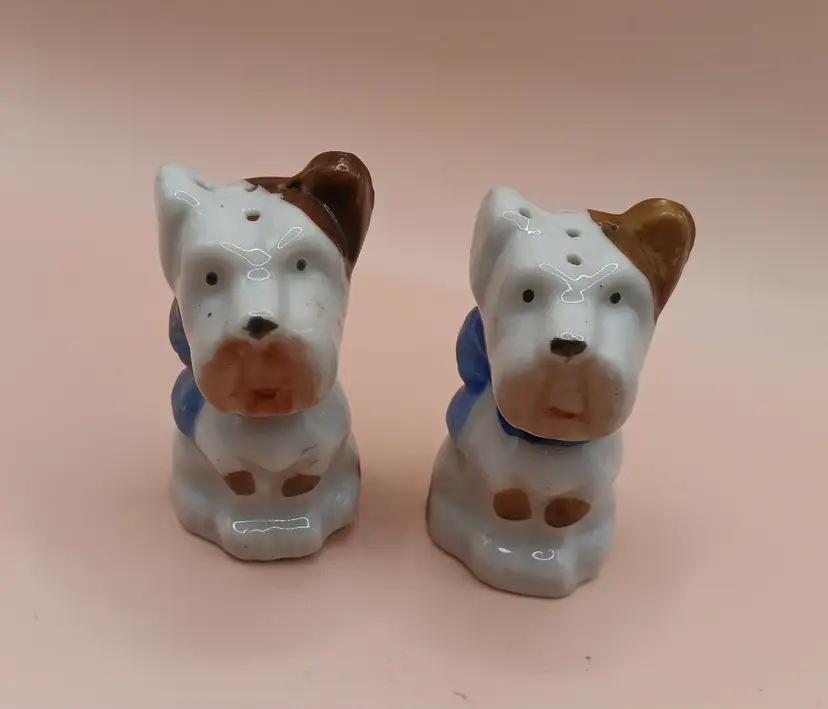 Kitschy Vintage Terrier Salt & Pepper Shakers Japan