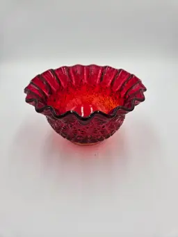 #B41 LE Smith Amberdina Daisy and Buttons Bowl Glows!