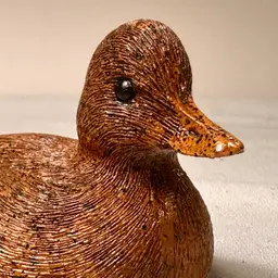 Mini  Baby Duck Decoy Figurine Handcrafted in USA Pecan Shell Resin Vintage.