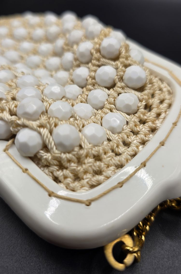 Vintage Italian Beaded Evening Bag & Floral Earring Set – Trans World Imports – Circa 1960s–1970s