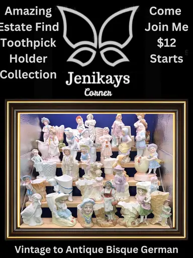 Vintage to antique bisque porcelain toothpick holders ￼