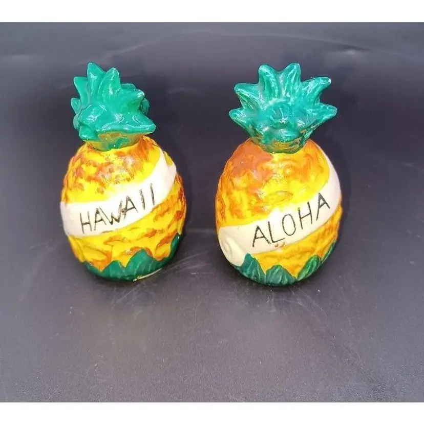 Vintage Hawaii Aloha Pineapple Salt and Pepper Shakers Made in Japan