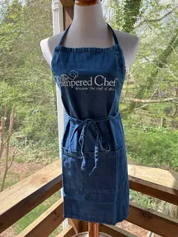 Vintage The Pampered Chef Blue Denim Consultant Kitchen Apron Adult New In Pack