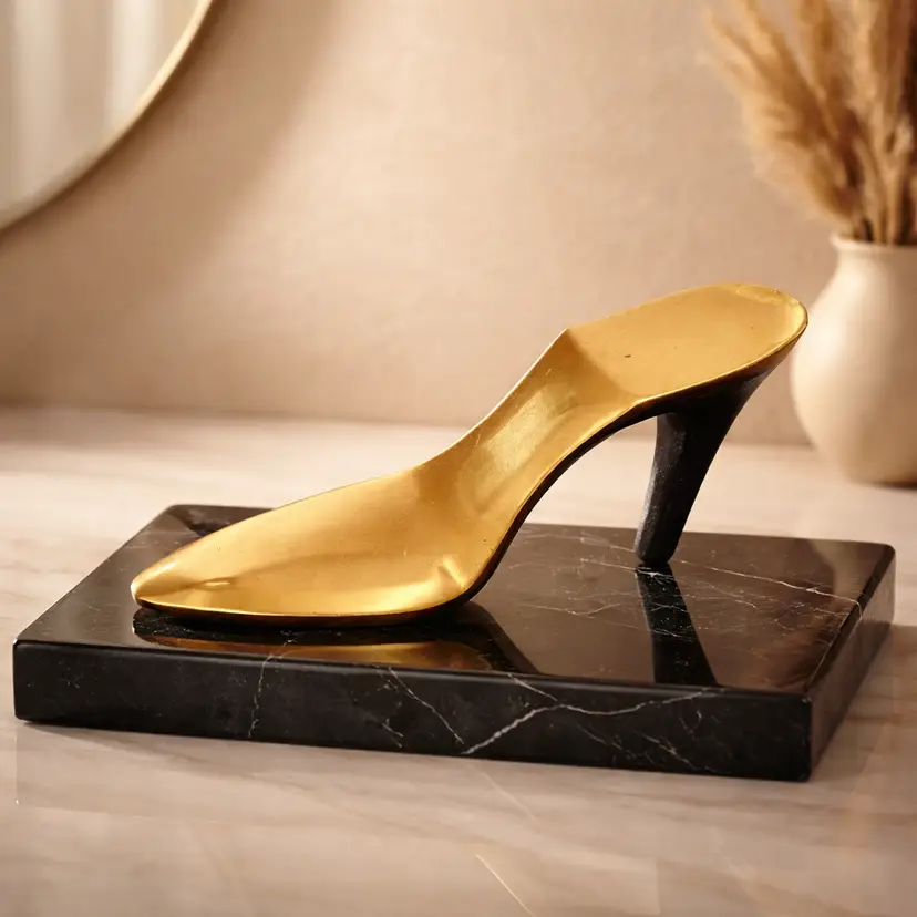 Brass High Heel Shoe, 2" x 4"