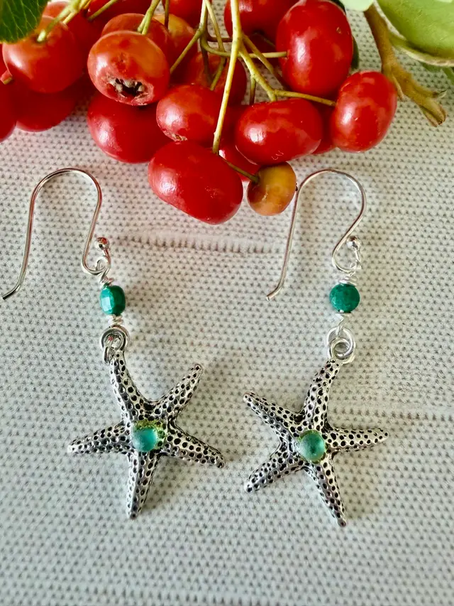 Starfish Bead Drop Earrings